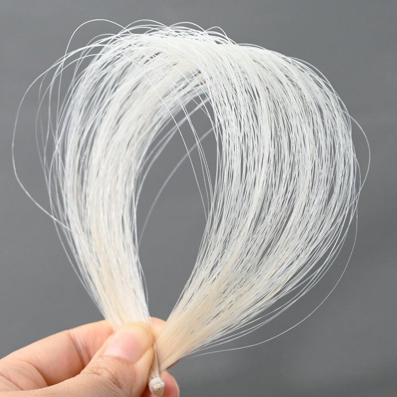 VINGOBOW 2 حزمة من شعر الخيل المنغولي الممتاز لآلة الباس، غير مبيض، أبيض 29 بوصة، ملحقات الآلات الموسيقية - Image 3